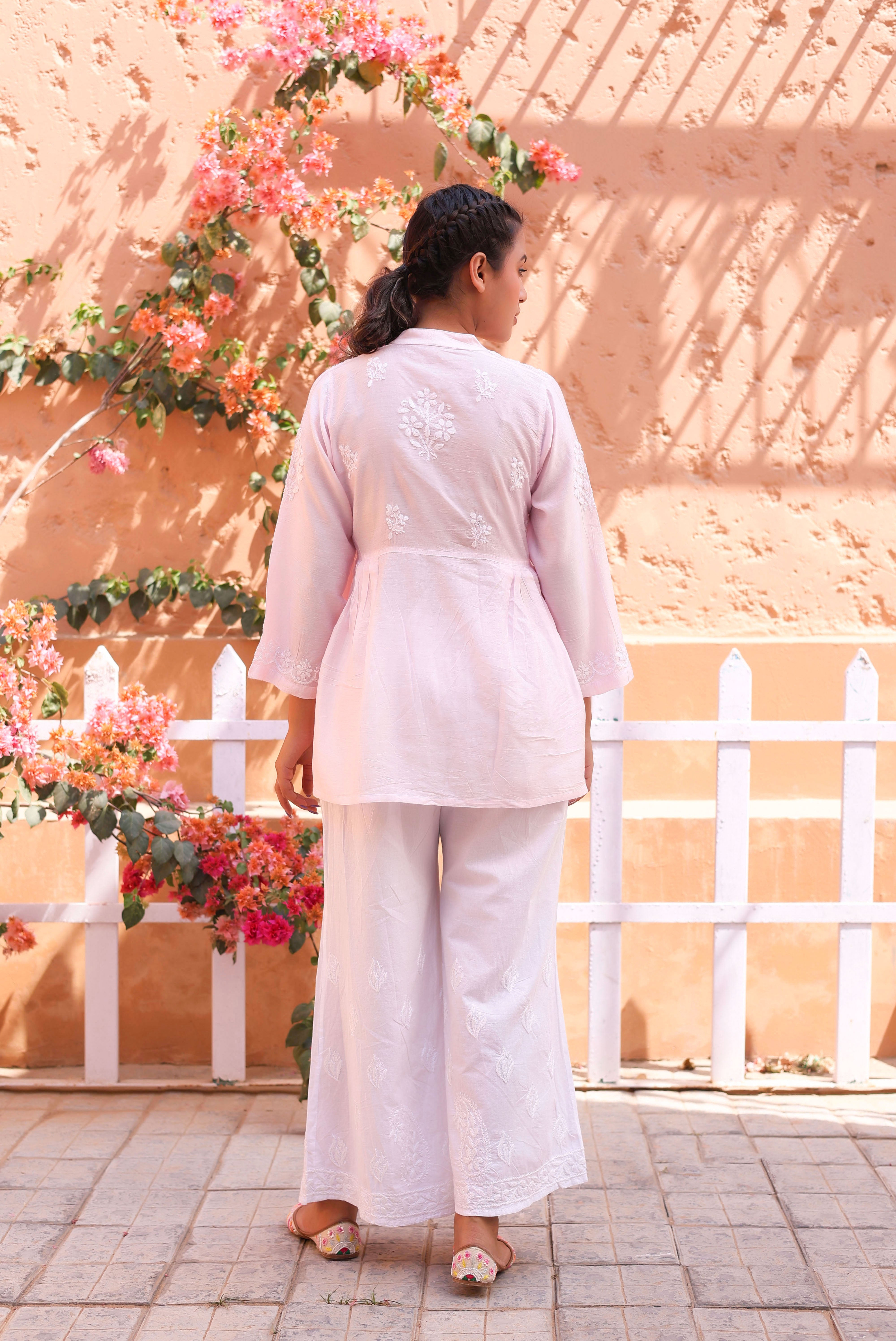 Chikankari Modal Office Shirt(White)