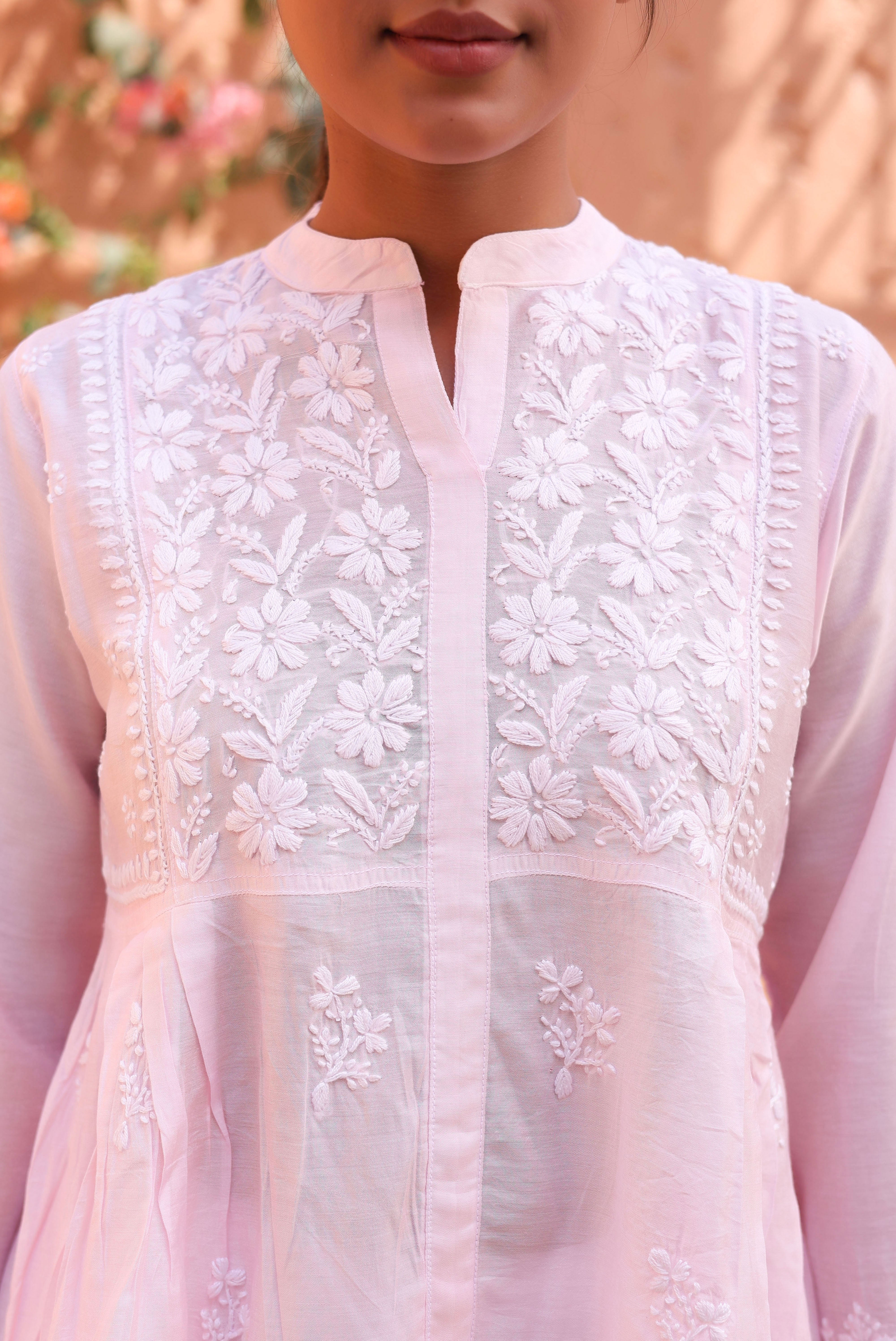 Chikankari Modal Office Shirt(White)